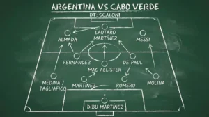 Formacion de Argentina hoy contra Cabo Verde Mundial 2026.